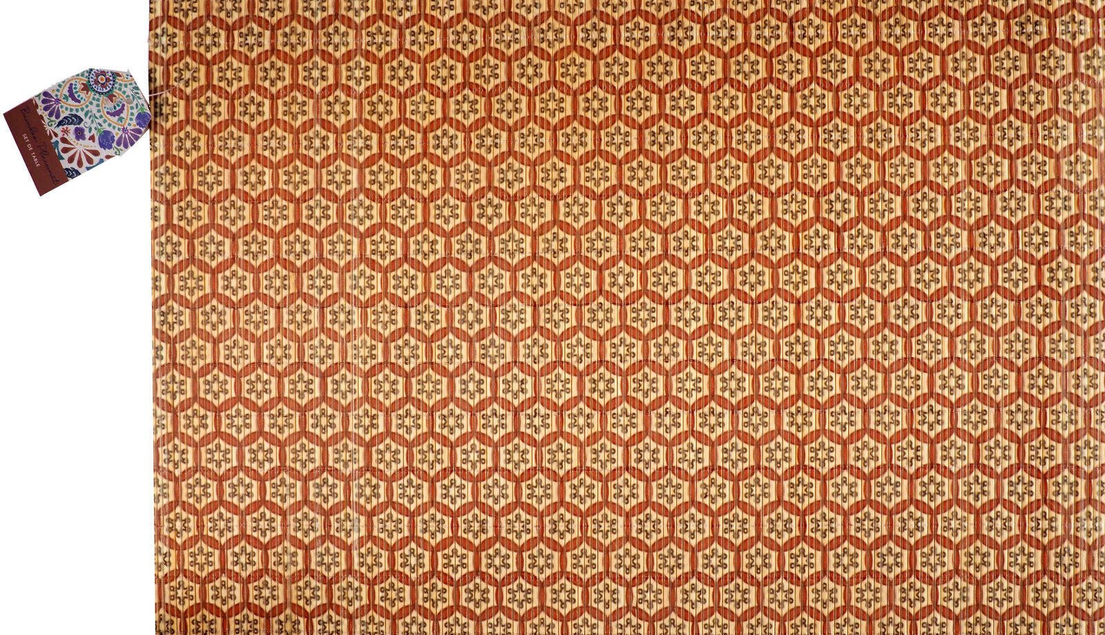 Large Eco-Friendly Bamboo Placemats - Boho Asian Slatted Wood Table Mats (45x30 cm)