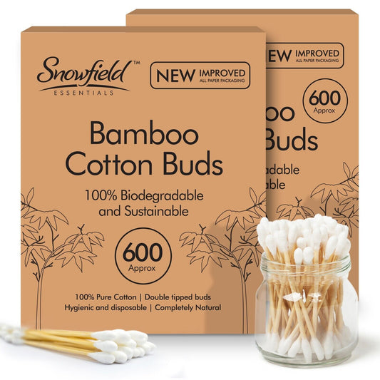 1200 Bamboo Cotton Buds Wooden ECO Friendly Makeup Ear Swabs Biodegradable Vegan