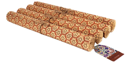 Large Eco-Friendly Bamboo Placemats - Boho Asian Slatted Wood Table Mats (45x30 cm)