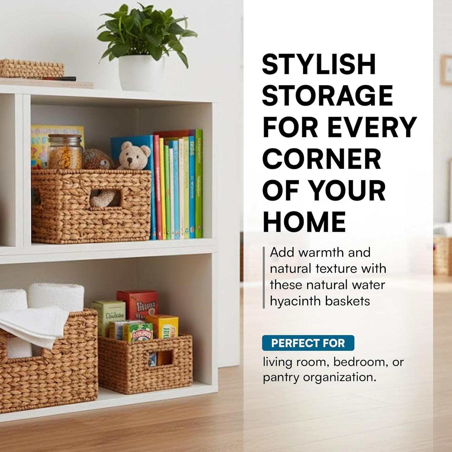 Nesting Banana Leaf Baskets Set, Multisize, 3-Pack, Natural Finish