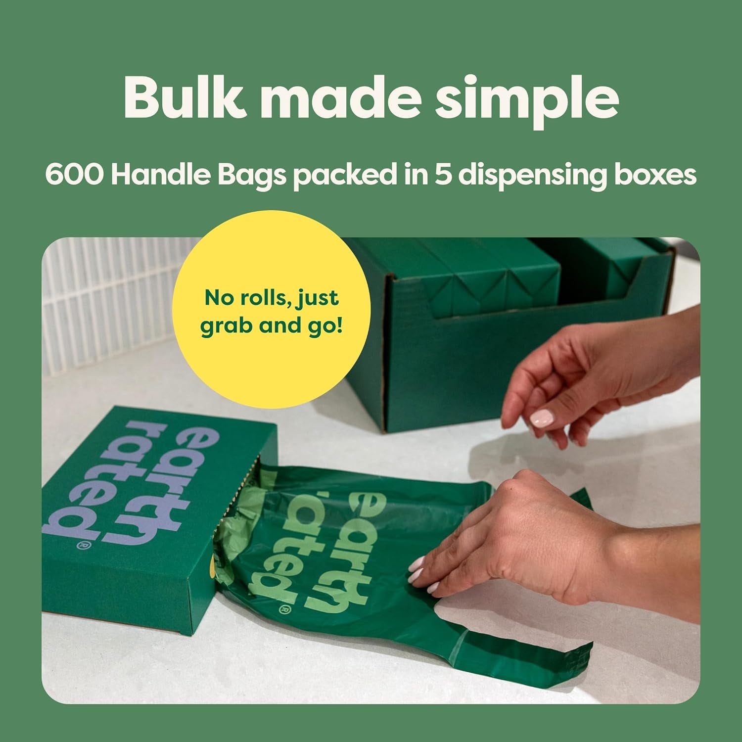 Dog Poo Bags with Handles Value Pack, Easy Tie and Guaranteed Leakproof, Lavender, 600 Handle Bags