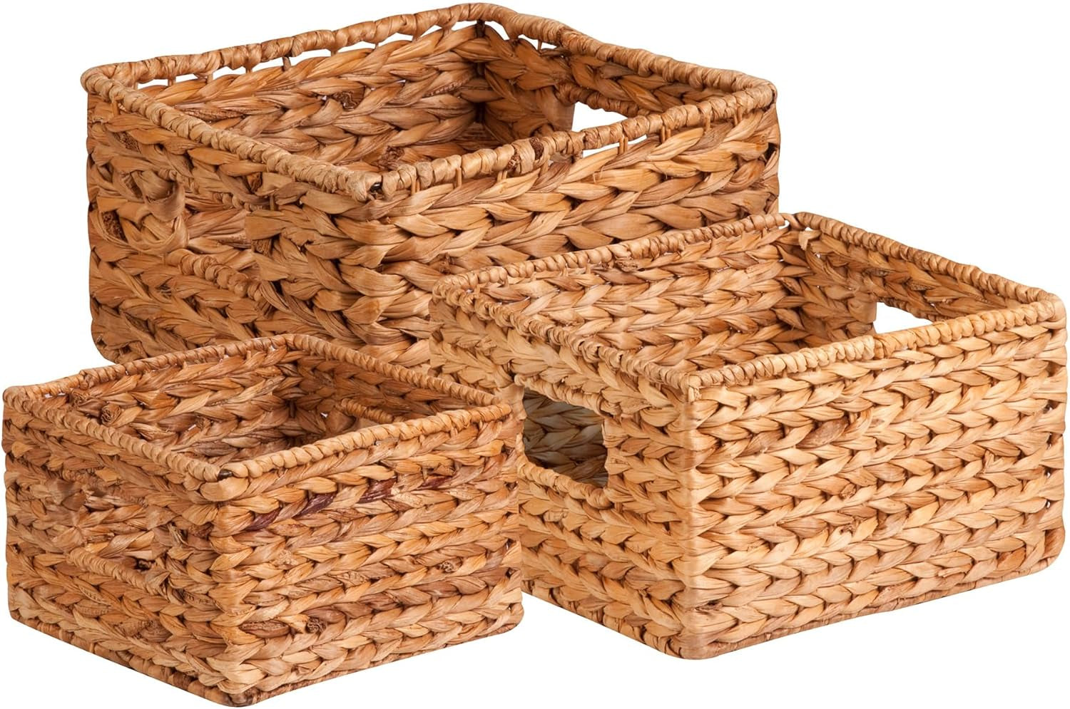 Nesting Banana Leaf Baskets Set, Multisize, 3-Pack, Natural Finish